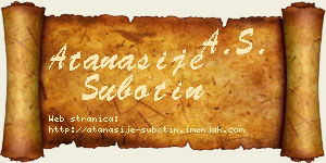 Atanasije Subotin vizit kartica